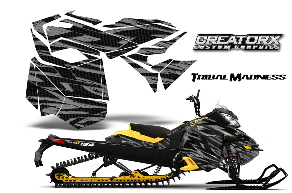 Skidoo Rev XM Graphics Kit Tribal Madness Silver YB